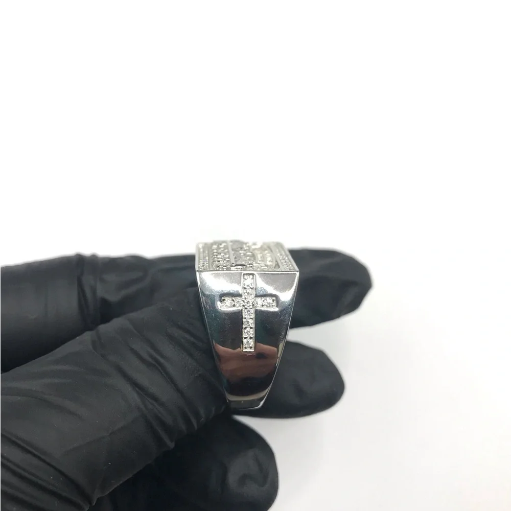 925 Sterling Silver 0.75CTW MOISSANITE Last Supper Men’s Ring Size 11 and 12